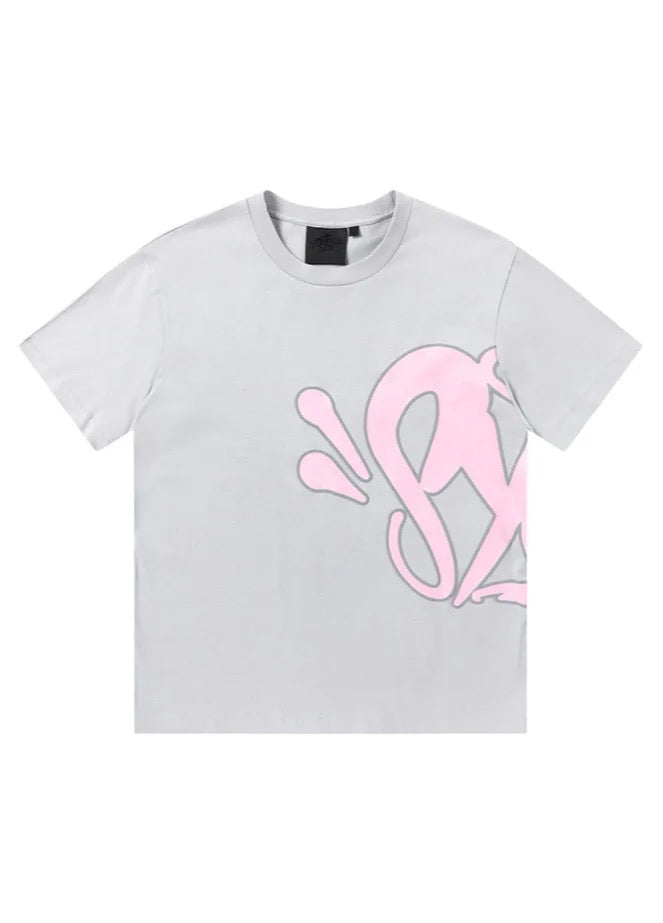 "Graffiti" Short Set Grey/Pink